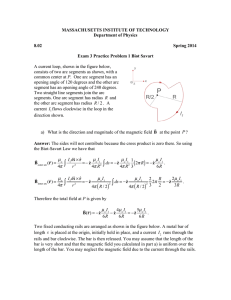 Exam 3 Practice Problem 1 Biot Savart