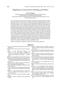 Negativity in Communism: Ontology and Politics