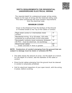 depth requirements for residential underground electrical wiring