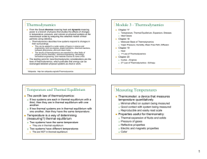 Thermodynamics Measuring Temperatures