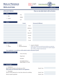 Application to the Berlin Program