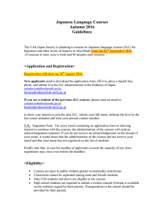 Japanese Language Courses Autumn 2016 Guidelines