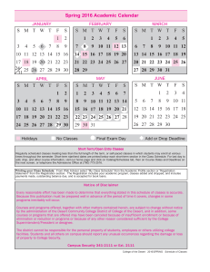 Academic Calendar - College of the Desert