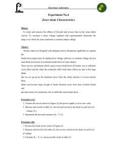 Experiment No.4 Zener diode Characteristics