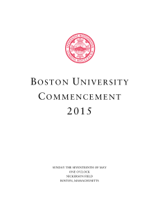 BOSTON UNIVERSITY COMMENCEMENT