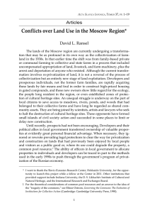Conflicts over Land Use in the Moscow Region*