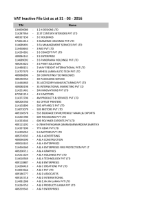 VAT Inactive File List as at 31 - 03