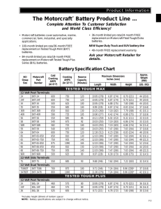 The Motorcraft® Battery Product Line …