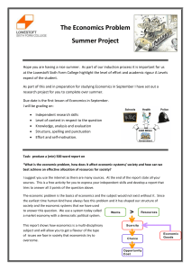 The Economics Problem Summer Project