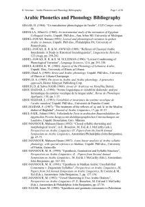 Arabic Phonetics and Phonology Bibliography