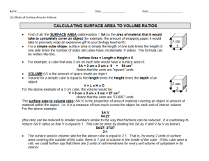 10.1 Ratio of Surface Area to Volume