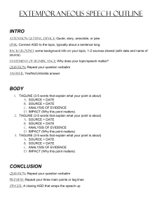 EXTEMPORANEOUS SPEECH OUTLINE