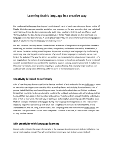 Learning Arabic language in a creative way