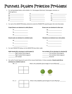 Punnett Square Practice Problems