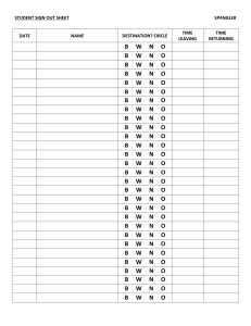 Student Sign Out Sheets