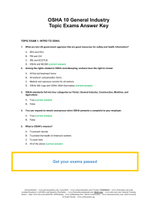 OSHA 10 General Industry Test Answer Key