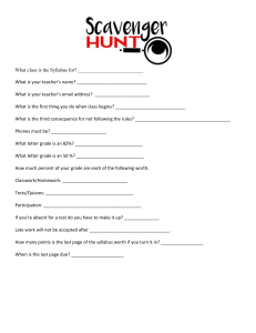 Syllabus Scavenger Hunt