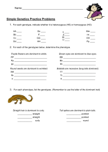 Simple genetics problems