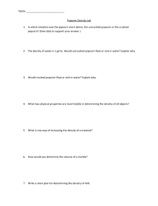 Popcorn Density Lab