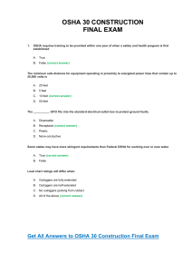 OSHA 30 Construction Final Test Answer Key 