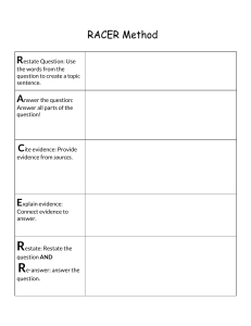 Colonial Region CRQ with RACER Chart