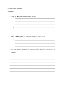 Peer Feedback Sheet - Presentation