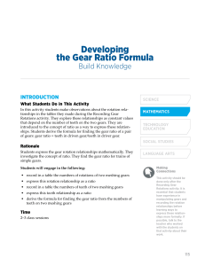 Developing the Gear Ratio Formula
