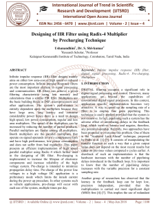 Designing of IIR Filter using Radix 4 Multiplier by Precharging Technique