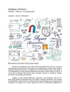 General Physics 1 - Lesson 1