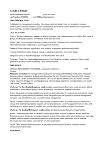 Entry Level Management Consulting Resume