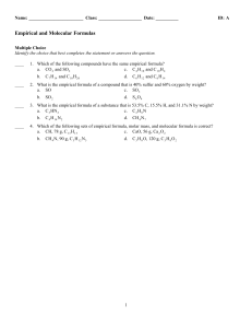 Empirical Formulas