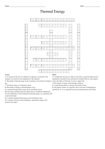 Thermal Energy answer key