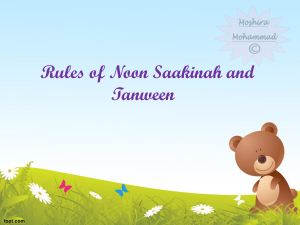 Noon Sakinah & Tanween