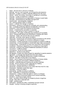 100 Vocabulary words with definitions