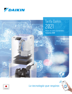 Tarifa novedades Daikin 2021