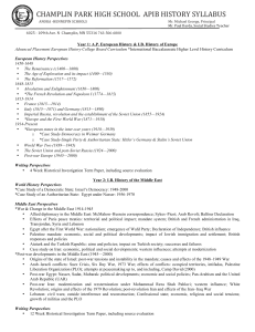 College Syllabus IB History 2015-16