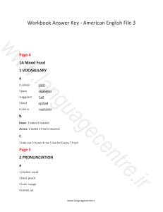 American English File 3 Workbook Answer Key