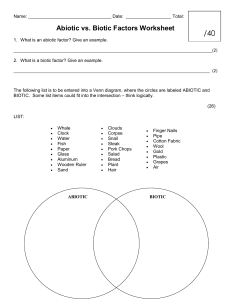 Abiotic vs Biotic Factors Worksheet edited