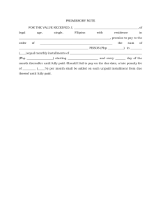 PROMISSORY NOTE