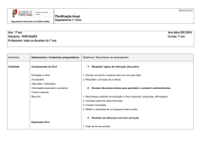 Planificação Anual 1º ano Português