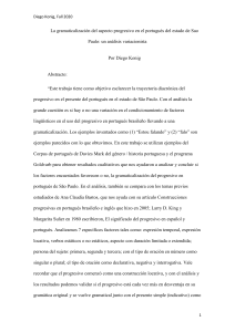 Grammaticalization in progressive Port and Engl