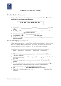 Language and structure for compare and contrast