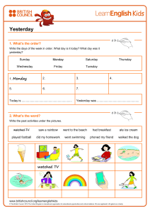 worksheets-yesterday