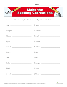 make the spelling corrections