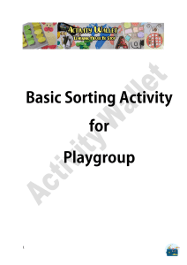 English Worksheets for Playgroup-By Activity Wallet