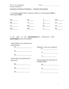 Introduction Basic Genetics