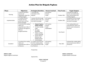 Action Plan for Brigada Pagbasa