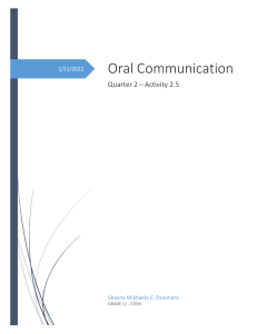 Oral Communication Activity