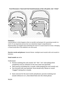 Vocal resonance nasal and oral sounds