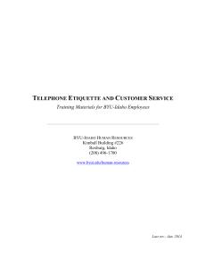 Telephone Etiquette and Customer Service Training